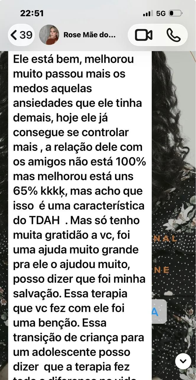 Print de depoimento de cliente